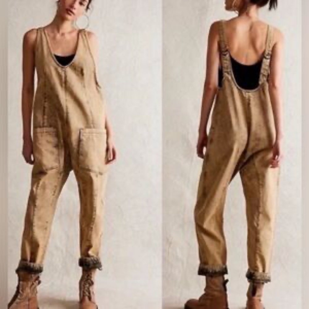 Free People Tan Jumpsuit